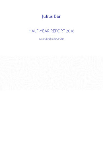Thumbnail Julius Bär Half-year Report 2016