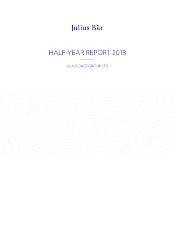Thumbnail Julius Bär Half-year Report 2018