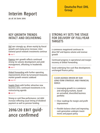 Thumbnail DHL Group (Deutsche Post) Half-year Report 2016-h1