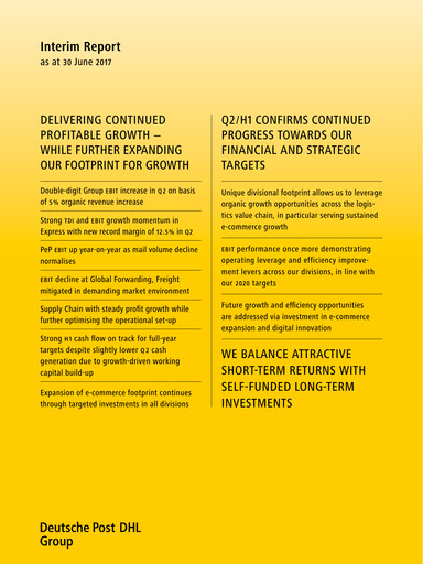 Thumbnail DHL Group (Deutsche Post) Half-year Report 2017-h1