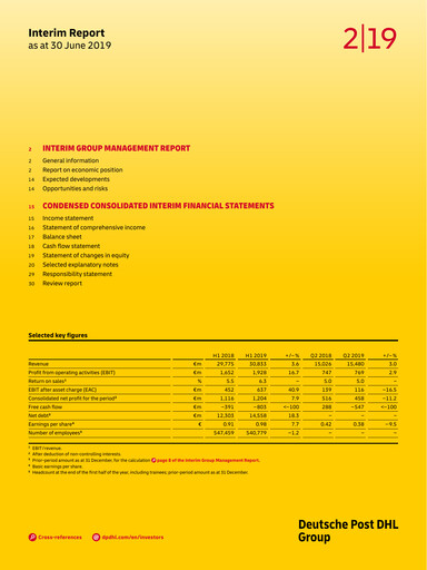 Thumbnail DHL Group (Deutsche Post) Half-year Report 2019-h1