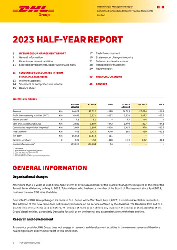 Thumbnail DHL Group (Deutsche Post) Half-year Report 2023-h1