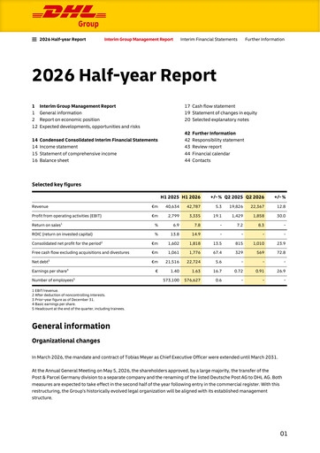 Thumbnail DHL Group (Deutsche Post) Half-year Report 2026-h1