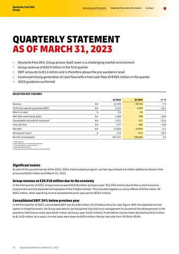Thumbnail DHL Group (Deutsche Post) Quarterly Report 2023-q1