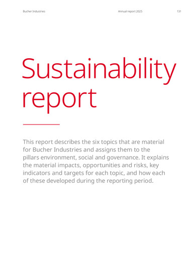 Thumbnail Bucher Industries ESG Report 2025