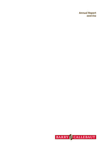 Miniature Barry Callebaut
 Rapport annuel 2001-2002