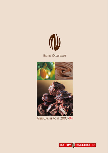 Miniature Barry Callebaut
 Rapport annuel 2003-2004