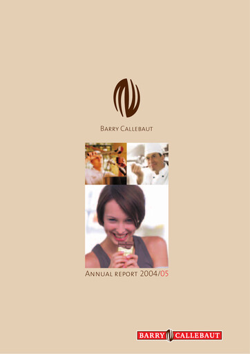 Miniature Barry Callebaut
 Rapport annuel 2004-2005