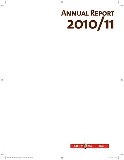 Miniature Barry Callebaut
 Rapport annuel 2010-2011