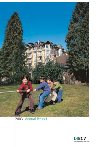 Miniature Banque Cantonale Vaudoise Rapport annuel 2003