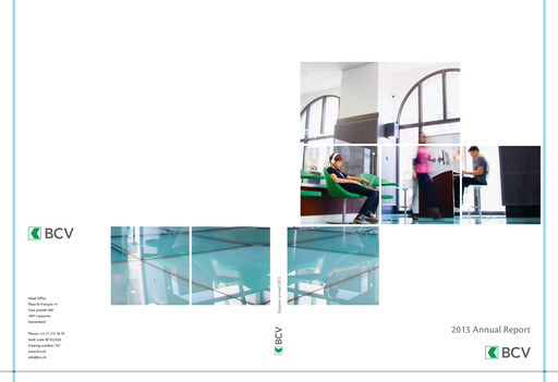 Miniature Banque Cantonale Vaudoise Rapport annuel 2013