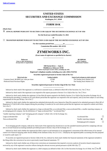 Vorschaubild Zymeworks Jahresbericht 2022