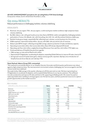 Thumbnail Adecco Group Quarterly Report 2024-q3