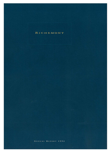 Thumbnail Compagnie Financière Richemont Annual Report 1992