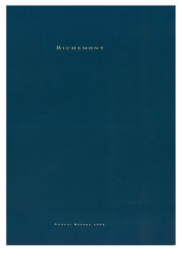 Thumbnail Compagnie Financière Richemont Annual Report 1994