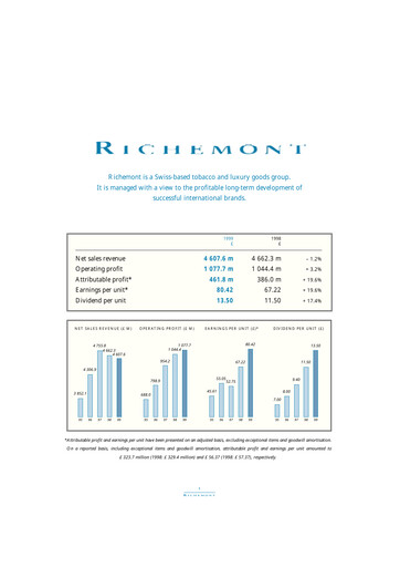 Thumbnail Compagnie Financière Richemont Annual Report 1999