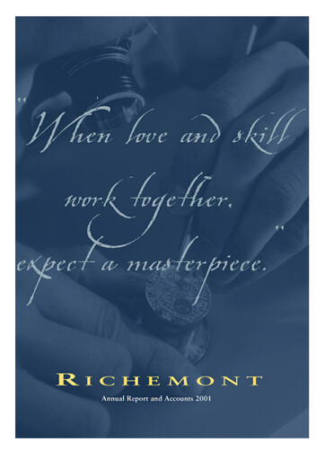 Thumbnail Compagnie Financière Richemont Annual Report 2001