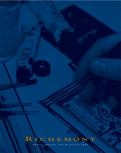 Thumbnail Compagnie Financière Richemont Annual Report 2003