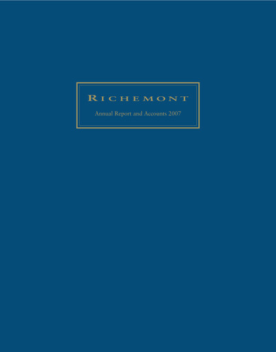 Thumbnail Compagnie Financière Richemont Annual Report 2007