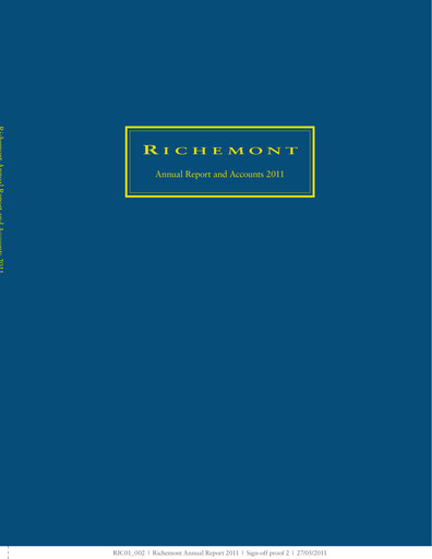 Thumbnail Compagnie Financière Richemont Annual Report 2011