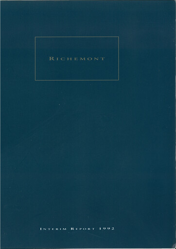 Miniature Compagnie Financière Richemont Rapport semestriel 1992-h1