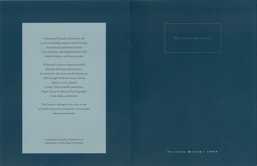 Miniature Compagnie Financière Richemont Rapport semestriel 1993-h1