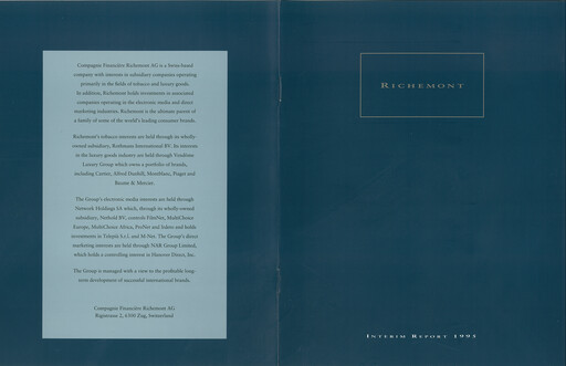 Miniature Compagnie Financière Richemont Rapport semestriel 1995-h1