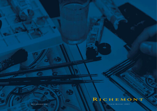 Miniature Compagnie Financière Richemont Rapport semestriel 2003-h1