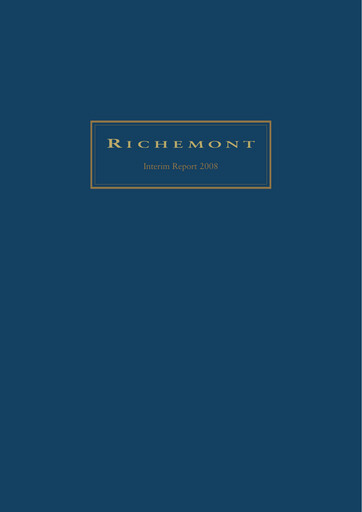 Miniature Compagnie Financière Richemont Rapport semestriel 2008-h1