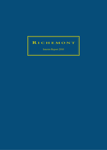 Miniature Compagnie Financière Richemont Rapport semestriel 2010-h1