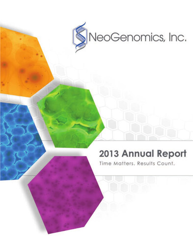 Thumbnail NeoGenomics
 Annual Report 2013