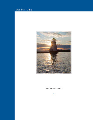Miniature NBT Bancorp Rapport annuel 2009