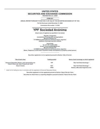 Thumbnail YPF S.A. Annual Report 2024