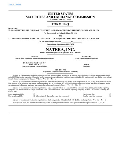Thumbnail Natera Quarterly Report 2016-q2