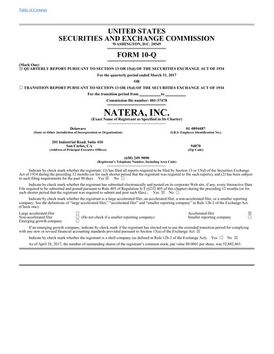 Thumbnail Natera Quarterly Report 2017-q1