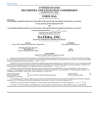 Thumbnail Natera Quarterly Report 2018-q2