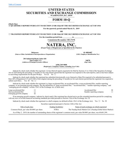 Thumbnail Natera Quarterly Report 2019-q1