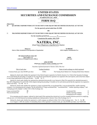 Thumbnail Natera Quarterly Report 2020-q2