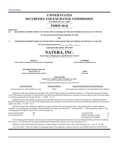 Thumbnail Natera Quarterly Report 2020-q3