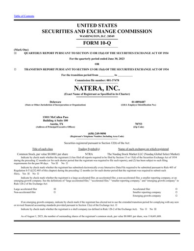 Thumbnail Natera Quarterly Report 2023-q2