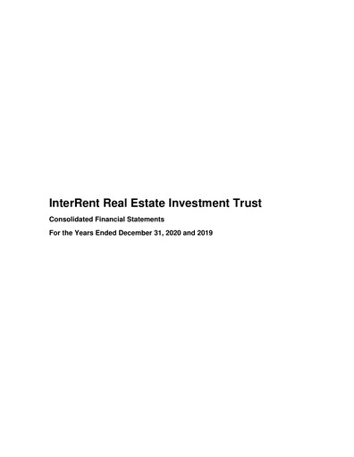 Thumbnail InterRent Real Estate Investment Trust Financial Statement 2020
