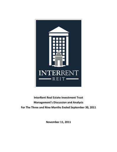 Thumbnail InterRent Real Estate Investment Trust Quarterly Report 2011-q3