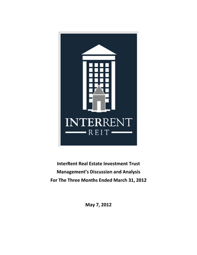 Thumbnail InterRent Real Estate Investment Trust Quarterly Report 2012-q1