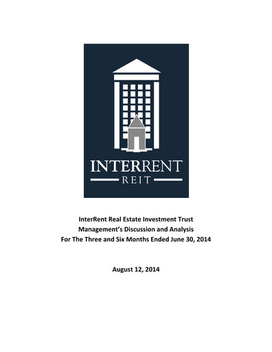 Thumbnail InterRent Real Estate Investment Trust Quarterly Report 2014-q2