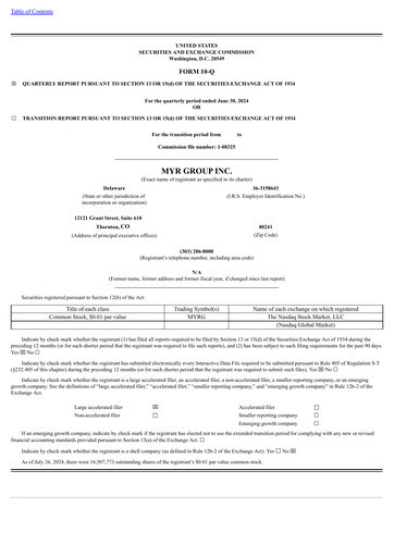 Thumbnail MYR Group Quarterly Report 2024-q2