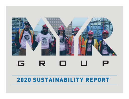 Thumbnail MYR Group Sustainability Report 2020
