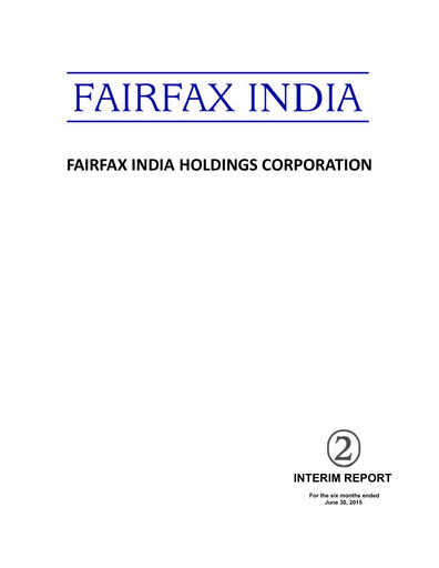 Vorschaubild Fairfax India Holdings Quartalsbericht 2015-q2