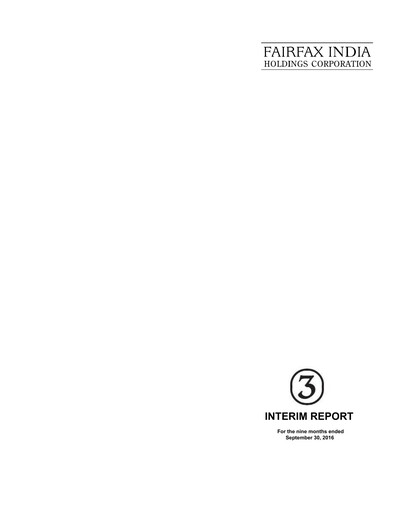 Vorschaubild Fairfax India Holdings Quartalsbericht 2016-q3