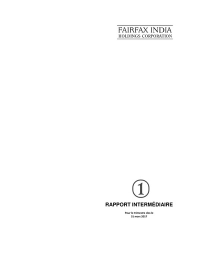 Thumbnail Fairfax India Holdings Quarterly Report 2017-q1