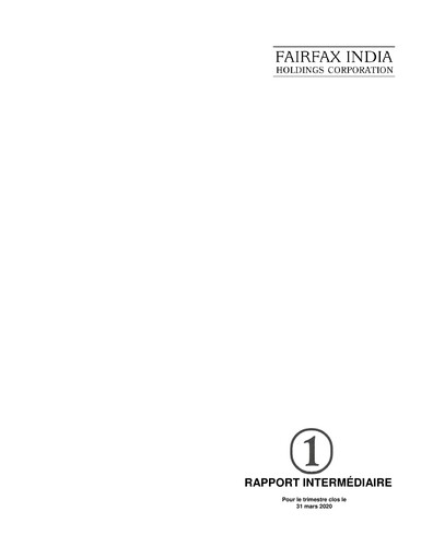 Thumbnail Fairfax India Holdings Quarterly Report 2020-q1